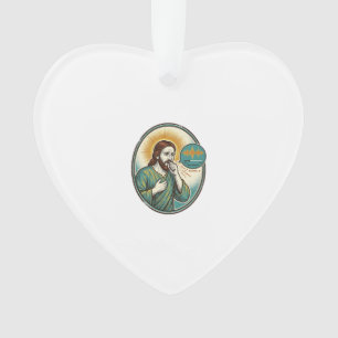 Jesus hustet mittlere Sprachnotiz Audio-Nachricht Ornament