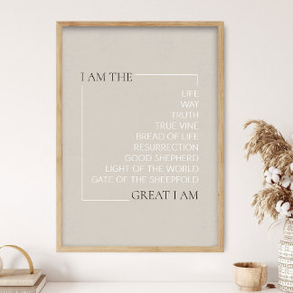 Jesus Ich Bin Aussagen, Jesus Poster, Bibel Wand Poster