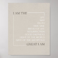 Jesus "Ich bin"-Erklärungen - Bible Wall Art Poste