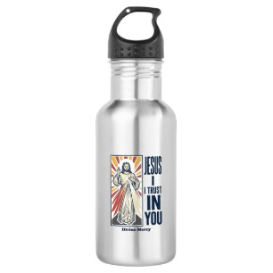Jesus ich vertraue auf dich Divine Mercy Shirt Des Edelstahlflasche