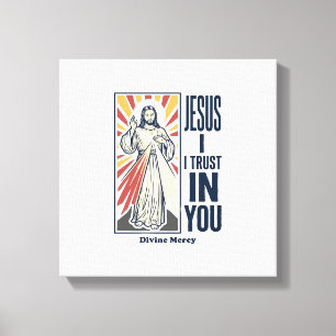 Jesus ich vertraue auf dich Divine Mercy Shirt Des Leinwanddruck