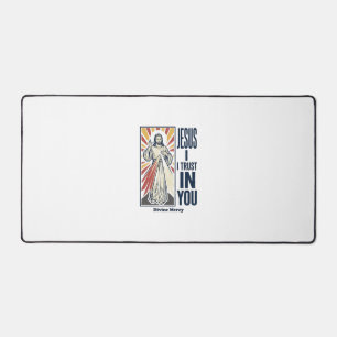 Jesus ich vertraue auf dich Divine Mercy Shirt Des Schreibtischunterlage