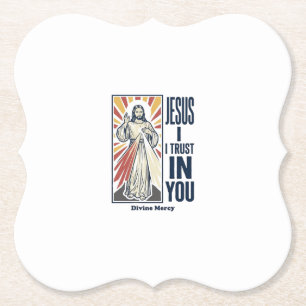 Jesus ich vertraue auf dich Divine Mercy Shirt Des Untersetzer