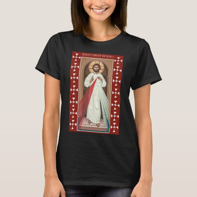 JESUS ICH VERTRAUEN IN DICH DIVINE MERCY ICON T-Shirt (Vorderseite)