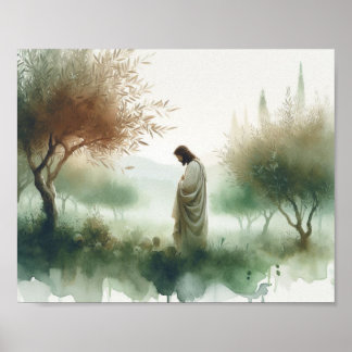 Jesus im Garten Gethsemane Poster