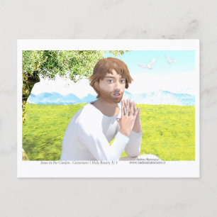 Jesus im Garten (Getsemani) Postkarte