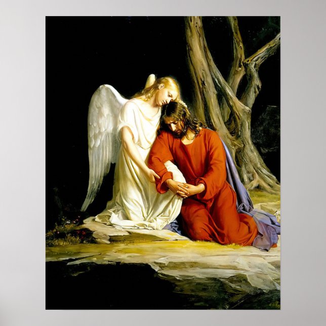 Jesus im Gebet im Garten des Gethsemane Poster (Vorne)