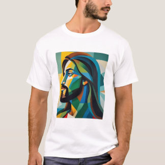 Jesus im grünen Kubismus 6 T-Shirt