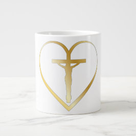 Jesus im Herzen Jumbo-Tasse