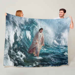 JESUS im OZEAN Fleecedecke