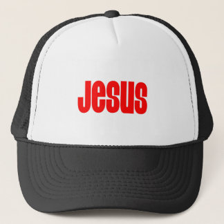Jesus im Rot Truckerkappe