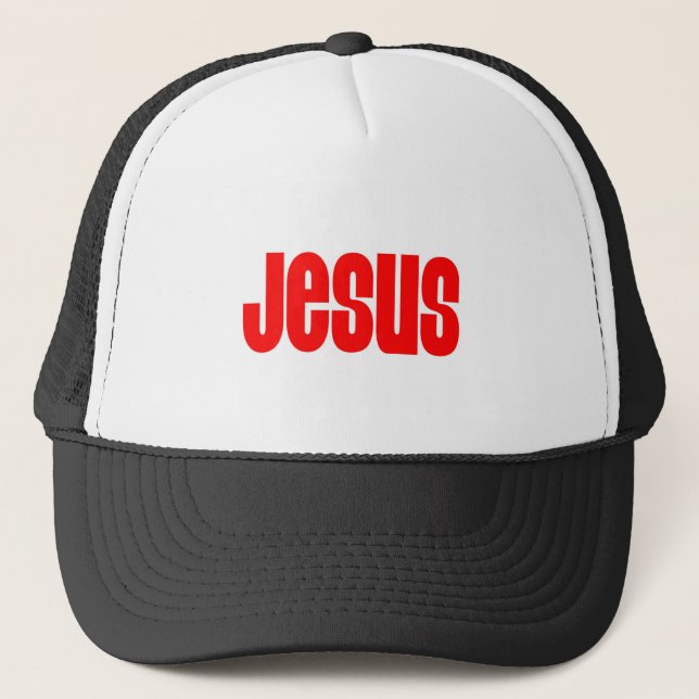 Jesus im Rot Truckerkappe (Vorderseite)