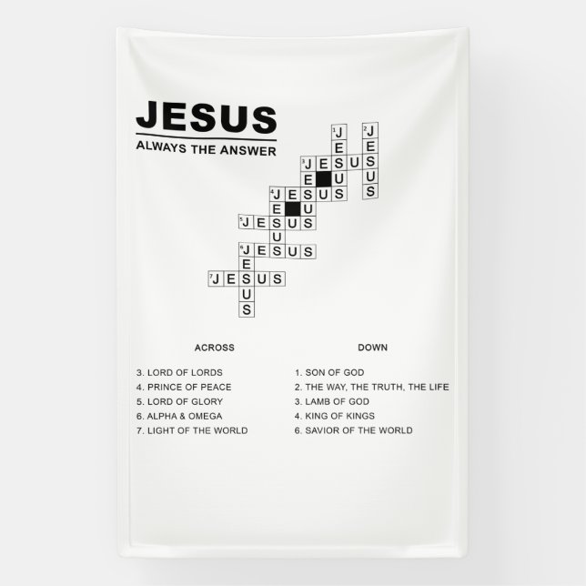 Jesus, immer die Antwort auf das Christliche Glaub Banner (Vertikal)