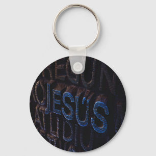 Jesus in Blaustein Christliche Gott Liebe Schlüsselanhänger
