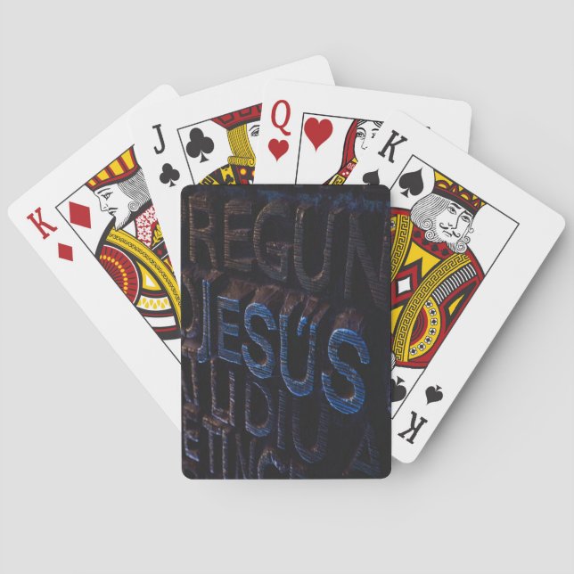 Jesus in Blaustein Christliche Gott Liebe Spielkarten (Rückseite)