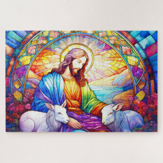 Jesus in Bleiglas in Aquarell