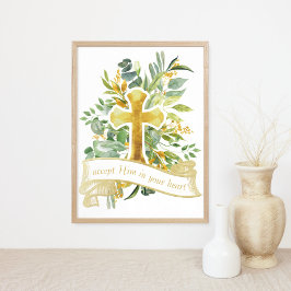 Jesus in deinem Herzen akzeptieren - Christlicher  Poster