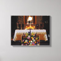 Jesus in dem gesegneten Sakrament Wrapped Canvas