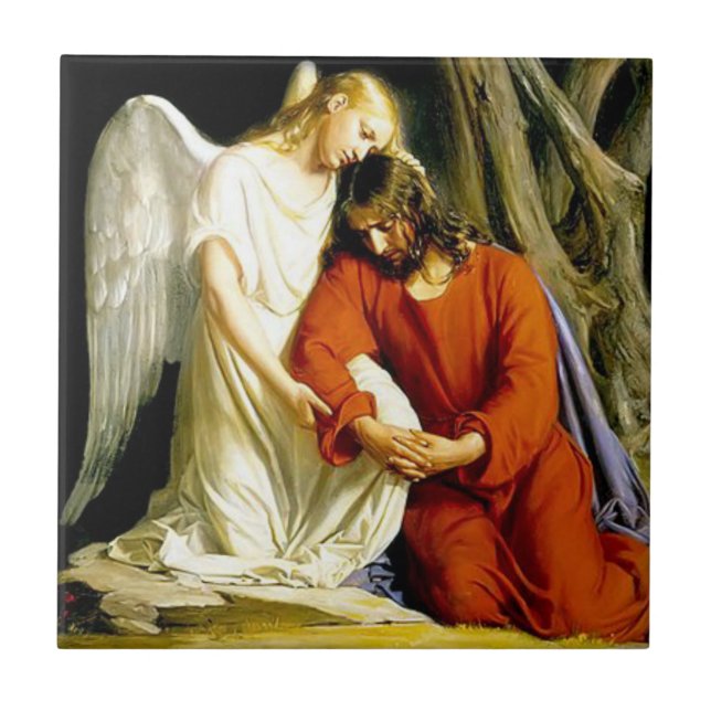 Jesus in der gethsemane Keramik Tile Fliese (Vorderseite)