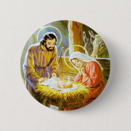 Jesus in der Krippen-WeihnachtsGeburt Christi Button