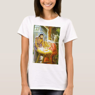 Jesus in der Krippen-WeihnachtsGeburt Christi T-Shirt