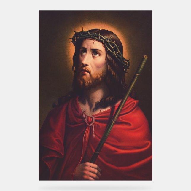 Jesus in Dornenkronen Acrylschild (Vorderseite)