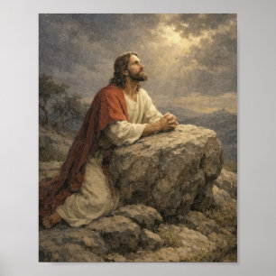 Jesus in Gethsemane Gebetsplakat – Friedlich Poster
