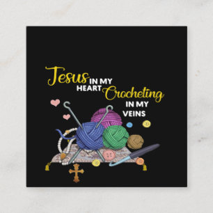 Jesus in meinem Herzen, der in meinen Venen kreist Quadratische Visitenkarte