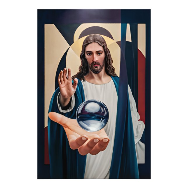 Jesus in neokubistischer Elegance Moderne Abstrakt Fotodruck (Vorne)