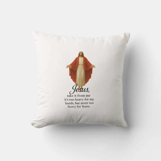 Jesus in Red and White Kissen (Vorderseite)