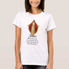 Jesus in Red and White T-Shirt