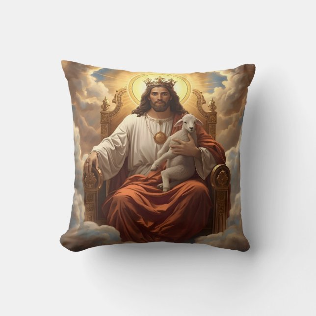 Jesus In the kingdom of Heaven Throw pillow  Kissen (Vorderseite)