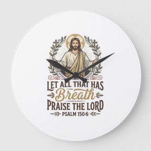Jesus Indie Folk Akustik-Anbetungs-Grafik-T-Shirt Große Wanduhr