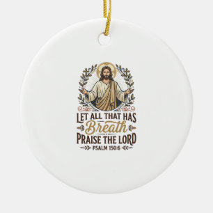 Jesus Indie Folk Akustik-Anbetungs-Grafik-T-Shirt Keramik Ornament