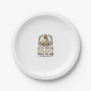 Jesus Indie Folk Akustik-Anbetungs-Grafik-T-Shirt  Pappteller