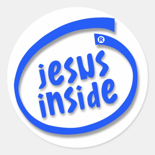 Jesus Inside Runder Aufkleber (Vorderseite)