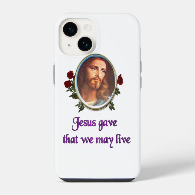 Jesus iPhone 14 Hülle (Rückseite)