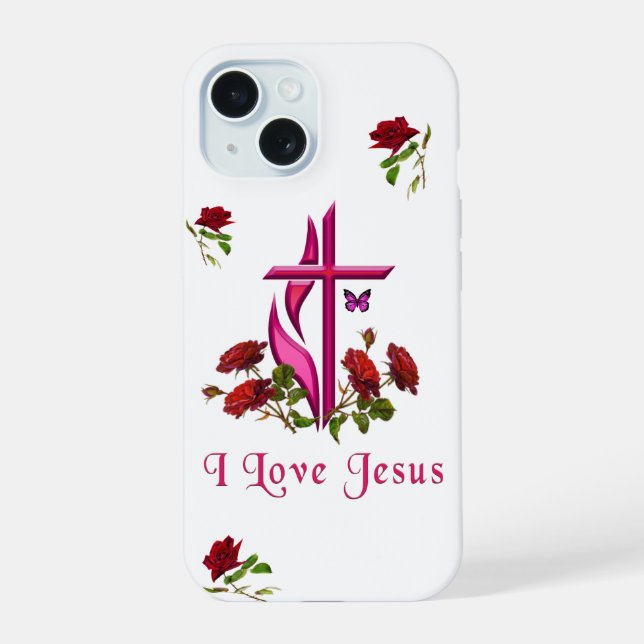 Jesus iPhone 15 Hülle (Rückseite)