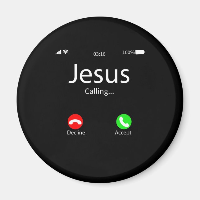 Jesus Is Calling Christian Magnet (Vorne)