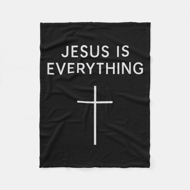 Jesus Is Everything Minimal Cross Christian Faith  Fleecedecke (Vorderseite)