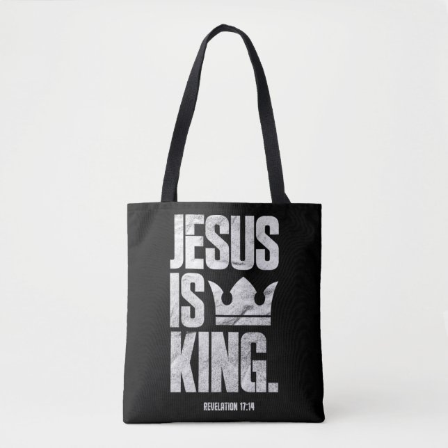 Jesus Is King Christian Bible Scripture Quote Pull Tasche (Vorderseite)