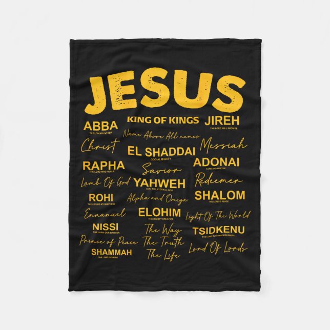 Jesus Is King Names Of God Hebrew Jesus Christian  Fleecedecke (Vorderseite)
