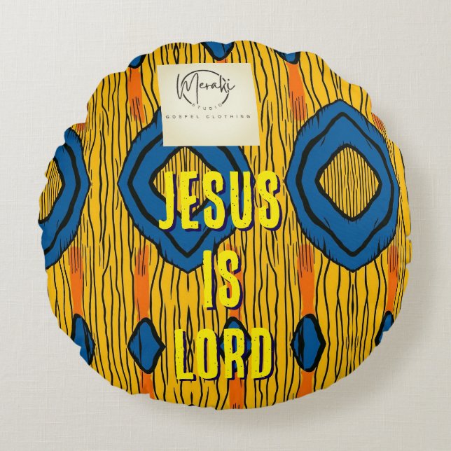 Jesus is Lord  Rundes Kissen (Vorderseite)