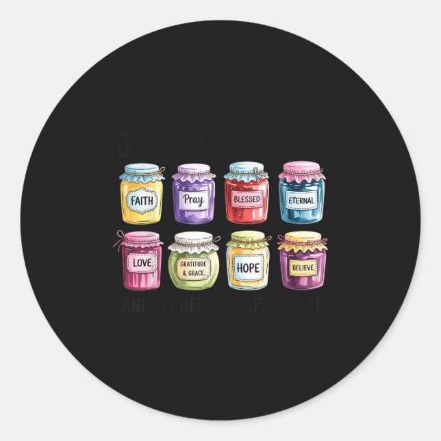 Jesus Is My Jam And Im Here To Spread Christian Bi Runder Aufkleber (Vorderseite)