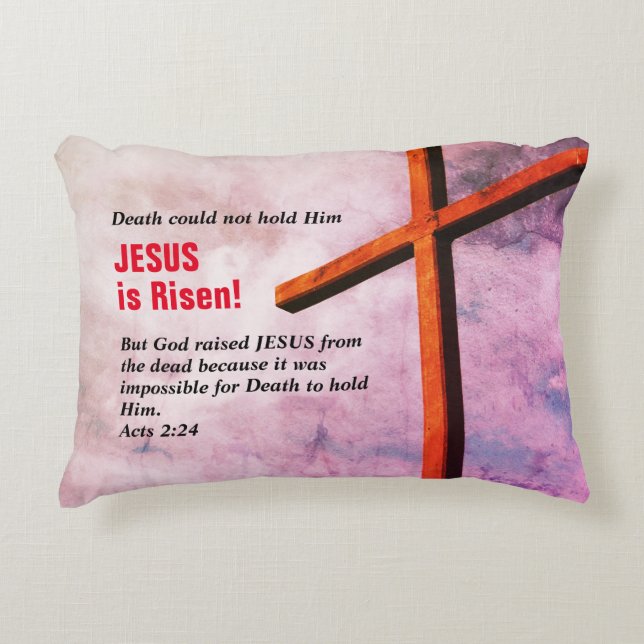 JESUS IS RISEN Christlich Ostern Dekokissen (Vorderseite)