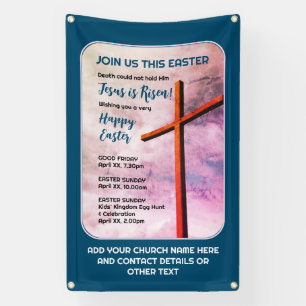 JESUS IS RISEN Christliche Osterdekoration Banner