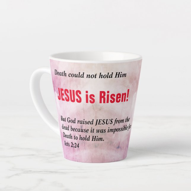 JESUS IS RISEN Christliches Osterkreuz Milchtasse (Linke Ecke)