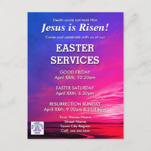 JESUS IS RISEN Osterkirchendienste Einladung