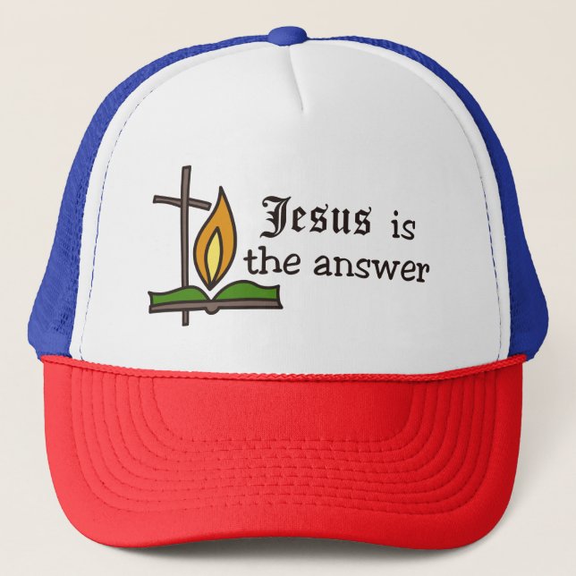 Jesus Is The Answer Truckerkappe (Vorderseite)