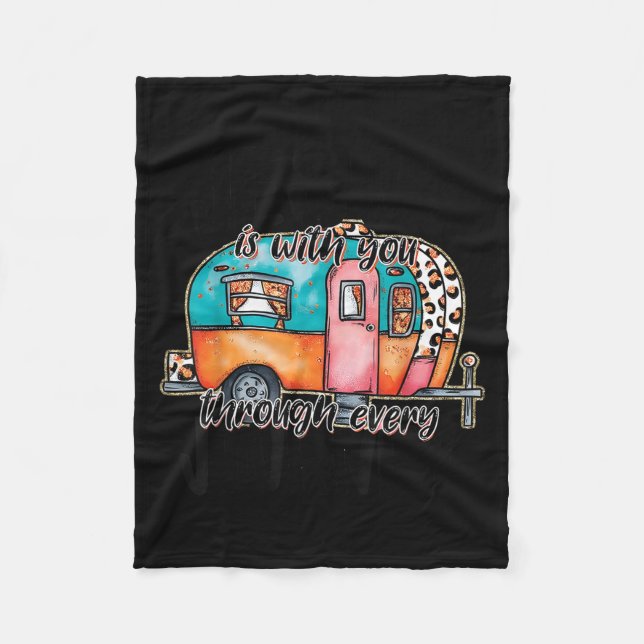 Jesus Is With You Through Every Journey Camper Chr Fleecedecke (Vorderseite)